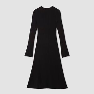 EUC Everlane The Ribbed Mock Neck Midi Dress Black Size Small